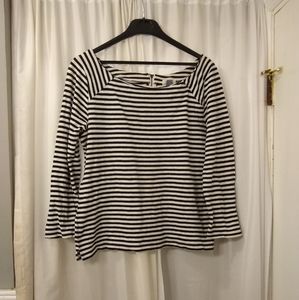 Boat Neck Boxy Striped Shirt